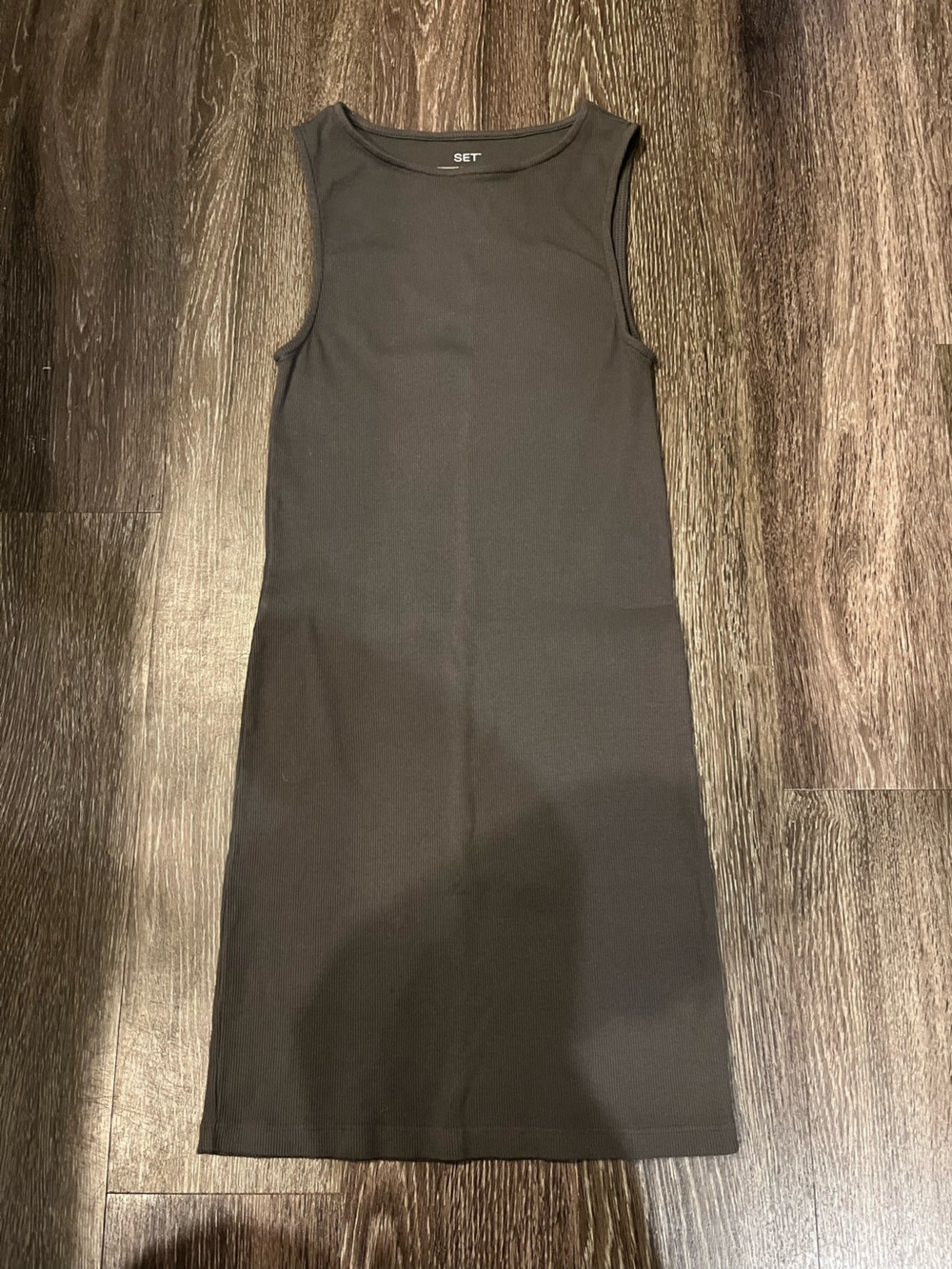 Women’s Charcoal Ribbed Tank Dress - Set Active
